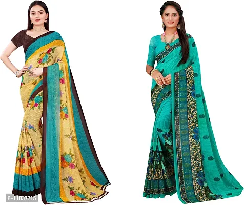 Beautiful Georgette Saree with Blouse Piece Pack Of 2