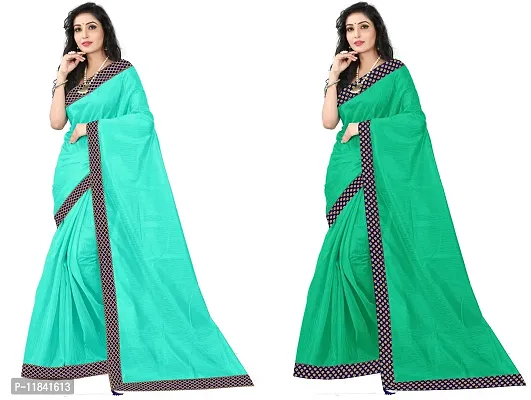 Beautiful Art Silk Saree With Blouse Piece Pack Of 2