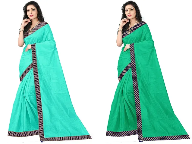 Stylish Fancy Art Silk Saree With Blouse Piece For Women Pack Of 2