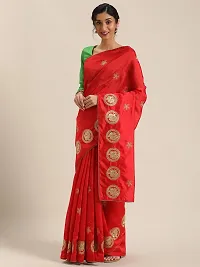 Beautiful Art Silk Saree with Blouse Piece-thumb1