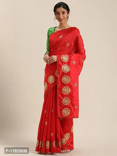 Beautiful Art Silk Saree with Blouse Piece-thumb2