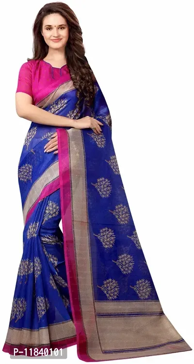 Beautiful Cotton Blend Saree with Blouse piece-thumb0