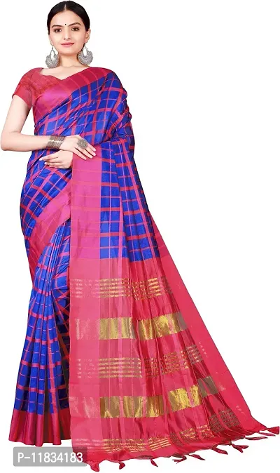 Beautiful Cotton Silk Saree with Blouse Piece-thumb0