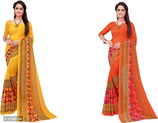 Beautiful Georgette Saree With Blouse Piece Pack Of 2