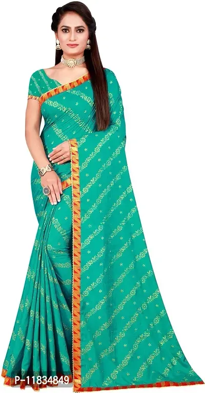 Beautiful Silk Blend Saree with Blouse Piece-thumb0