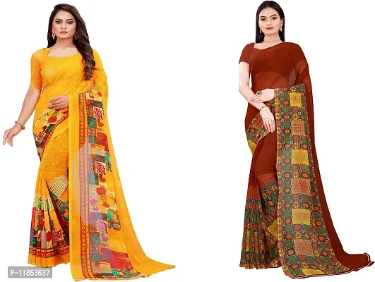 Beautiful Georgette Saree With Blouse Piece Pack Of 2-thumb0