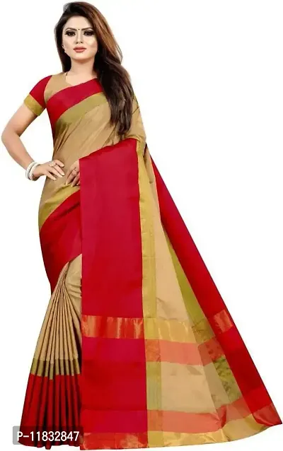 Beautiful Art Silk Saree with Blouse Piece-thumb0