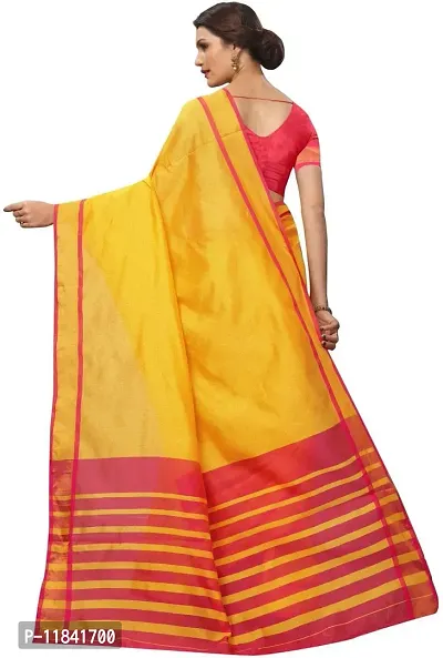 Beautiful Cotton Silk Saree with Blouse piece-thumb2