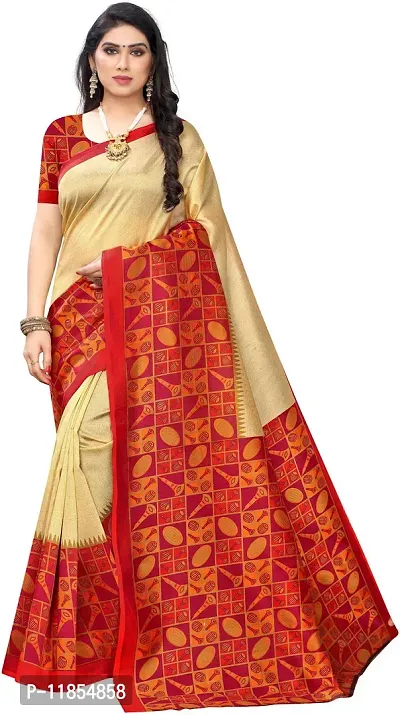 Beautiful Art Silk Saree with Blouse piece-thumb0