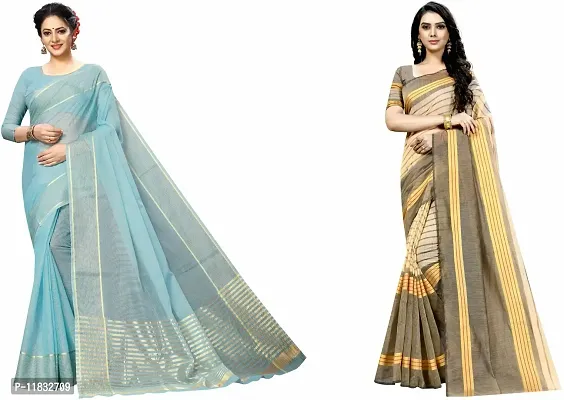 Beautiful Art Silk Saree with Blouse Piece Pack Of 2