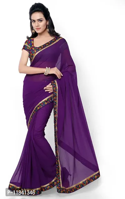 Beautiful Georgette Saree with Blouse piece-thumb0