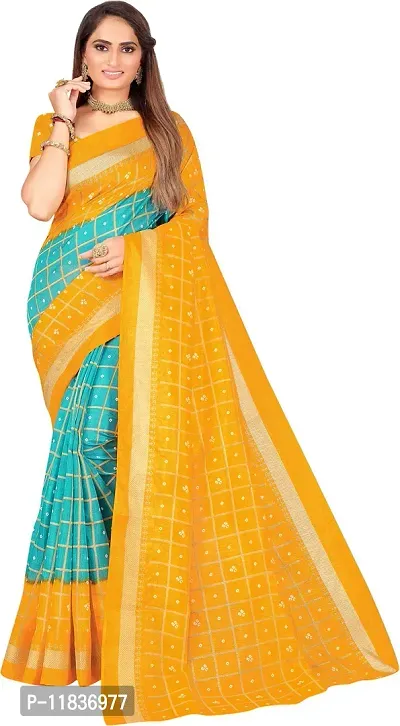 Beautiful Art Silk Saree with Blouse Piece-thumb0