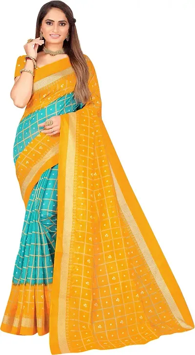 Stylish Polycotton Saree without Blouse piece For Women