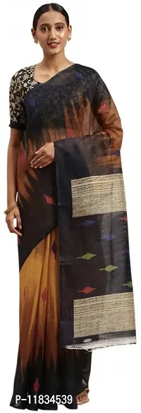 Beautiful Cotton Blend Saree with Blouse Piece-thumb0