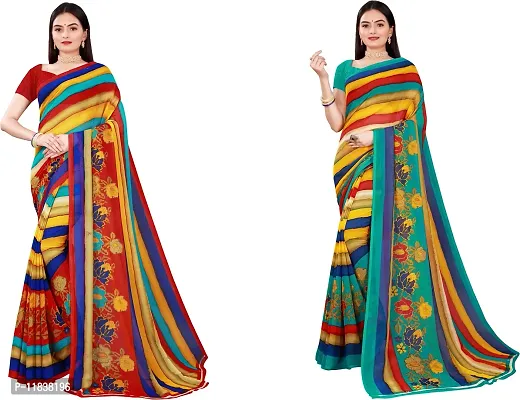 Beautiful Georgette Saree with Blouse Piece Pack Of 2