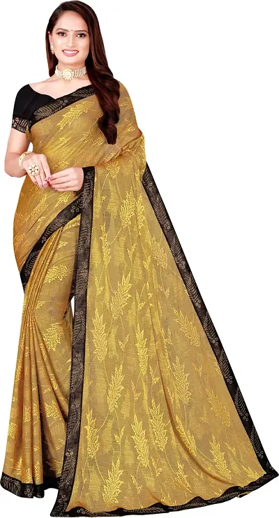 Glamorous Lycra Saree with Blouse piece 