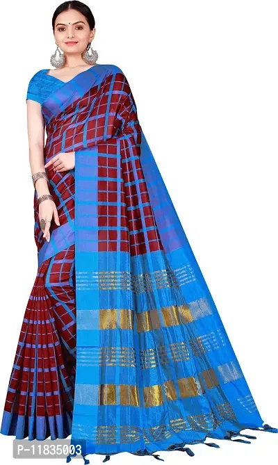 Beautiful Cotton Silk Saree with Blouse Piece