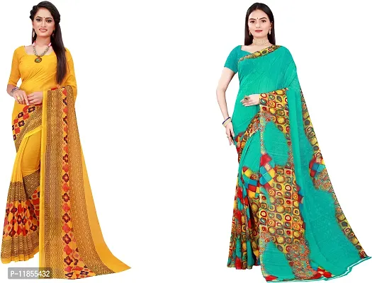 Beautiful Georgette Saree With Blouse Piece Pack Of 2-thumb0