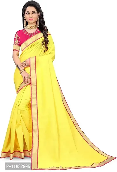 Beautiful Cotton Silk Saree with Blouse Piece-thumb0