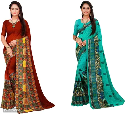 Beautiful Georgette Saree with Blouse Piece Pack Of 2