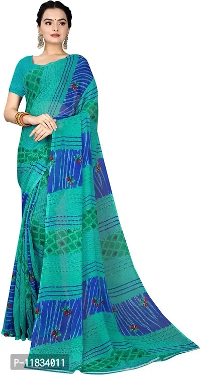 Beautiful Georgette Saree with Blouse Piece-thumb0