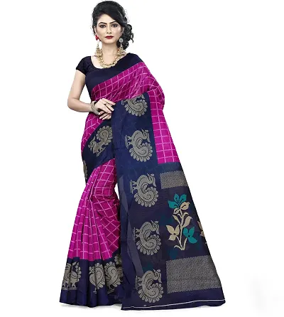 Stylish Polycotton Saree without Blouse piece For Women