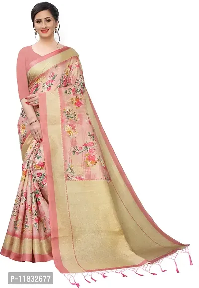 Beautiful Art Silk Saree with Blouse Piece-thumb0