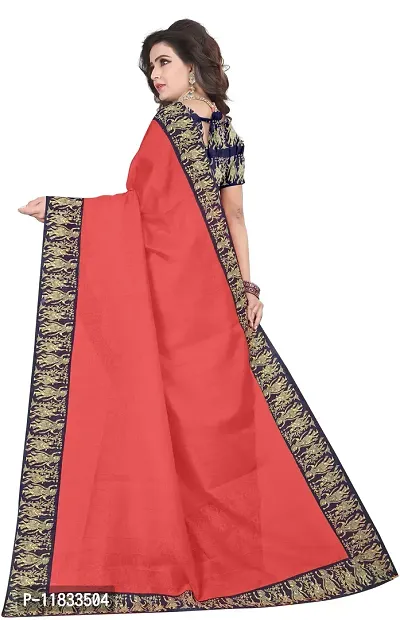 Beautiful Silk Blend Saree with Blouse Piece-thumb2