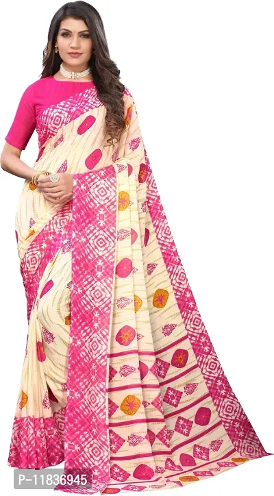 Beautiful Georgette Saree with Blouse Piece-thumb0