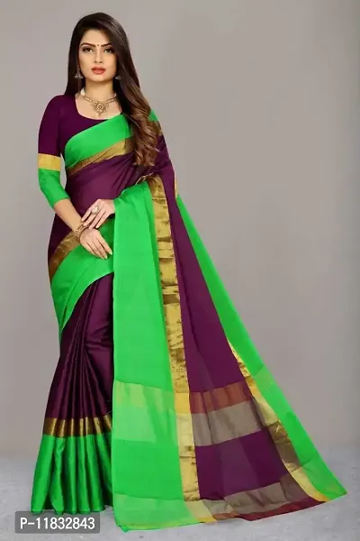 Beautiful Art Silk Saree with Blouse Piece-thumb0