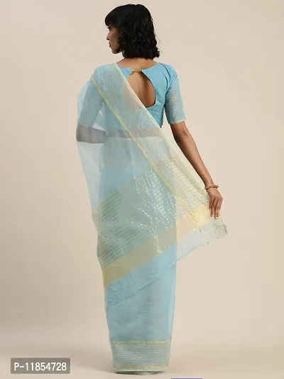 Beautiful Cotton Blend Saree with Blouse piece-thumb2