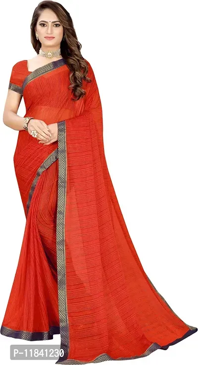 Beautiful Cotton Blend Saree with Blouse piece-thumb0