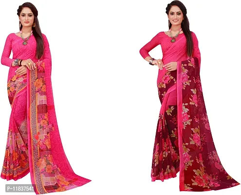 Beautiful Georgette Saree with Blouse Piece Pack Of 2