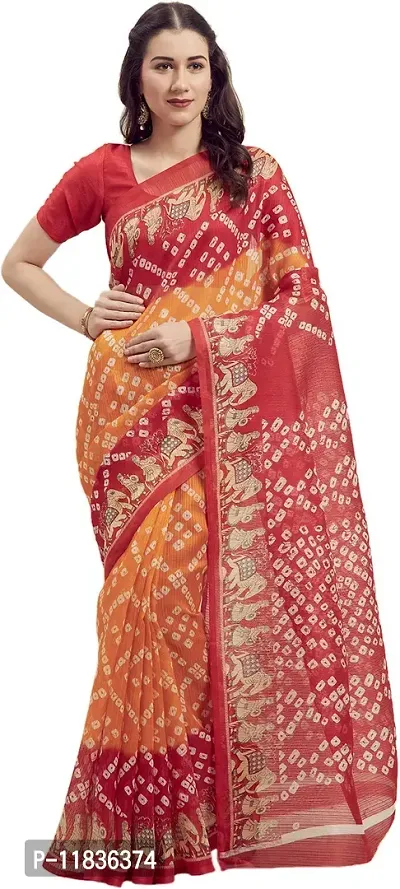 Beautiful Art Silk Saree with Blouse Piece-thumb0