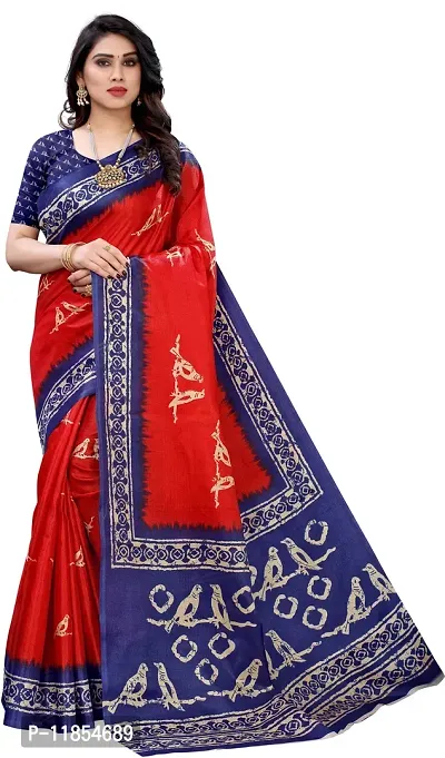 Beautiful Art Silk Saree with Blouse piece-thumb0