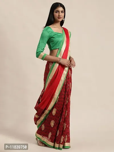 Beautiful Art Silk Saree with Blouse piece-thumb2