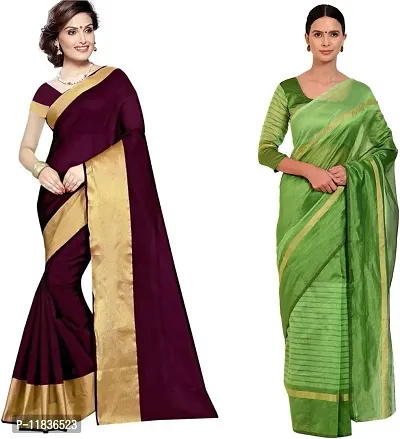 Beautiful Georgette Saree with Blouse Piece Pack Of 2-thumb0