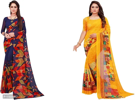 Beautiful Georgette Saree with Blouse Piece Pack Of 2