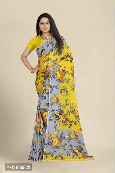 Beautiful Georgette Saree with Blouse Piece-thumb0