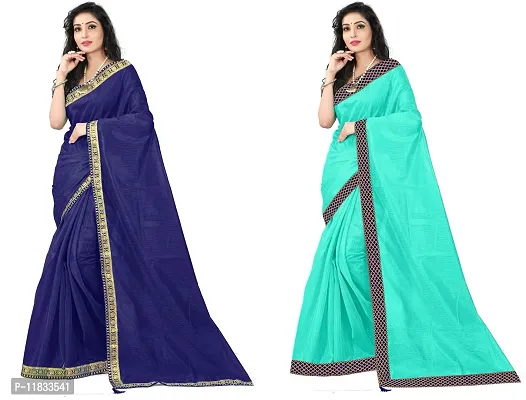 Beautiful Art Silk Saree with Blouse Piece Pack Of 2-thumb0