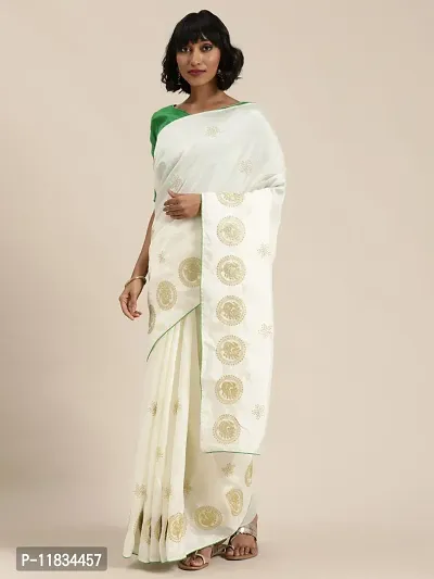 Beautiful Art Silk Saree with Blouse Piece-thumb0