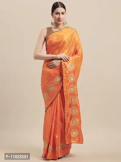 Beautiful Silk Blend Saree with Blouse Piece-thumb0