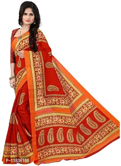 Beautiful Art Silk Saree with Blouse Piece-thumb0