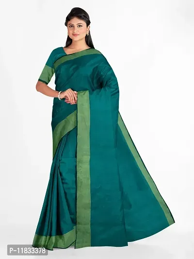 Beautiful Cotton Silk Saree with Blouse Piece-thumb0