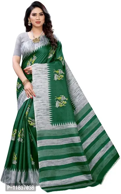 Beautiful Art Silk Saree with Blouse Piece-thumb0