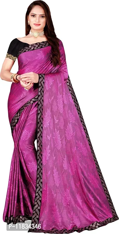 Beautiful Lycra Saree with Blouse Piece-thumb0