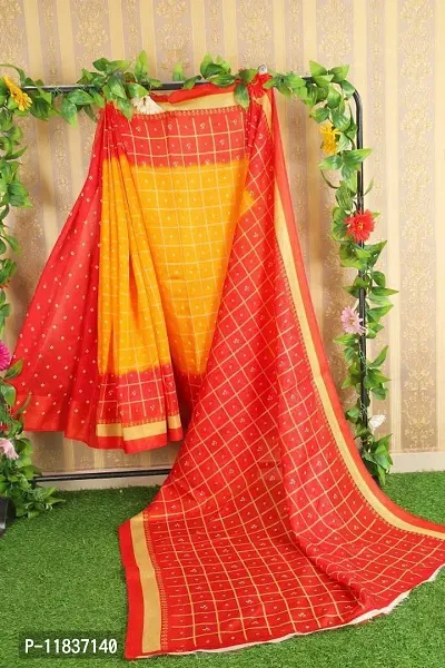 Beautiful Art Silk Saree with Blouse Piece-thumb0