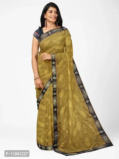 Beautiful Cotton Blend Saree with Blouse piece-thumb0