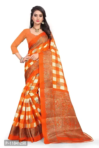 Beautiful Art Silk Saree with Blouse piece-thumb0