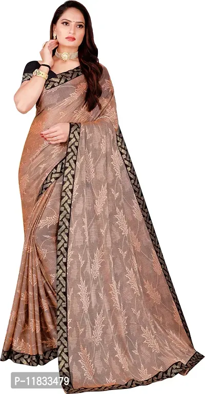 Beautiful Lycra Saree with Blouse Piece-thumb0